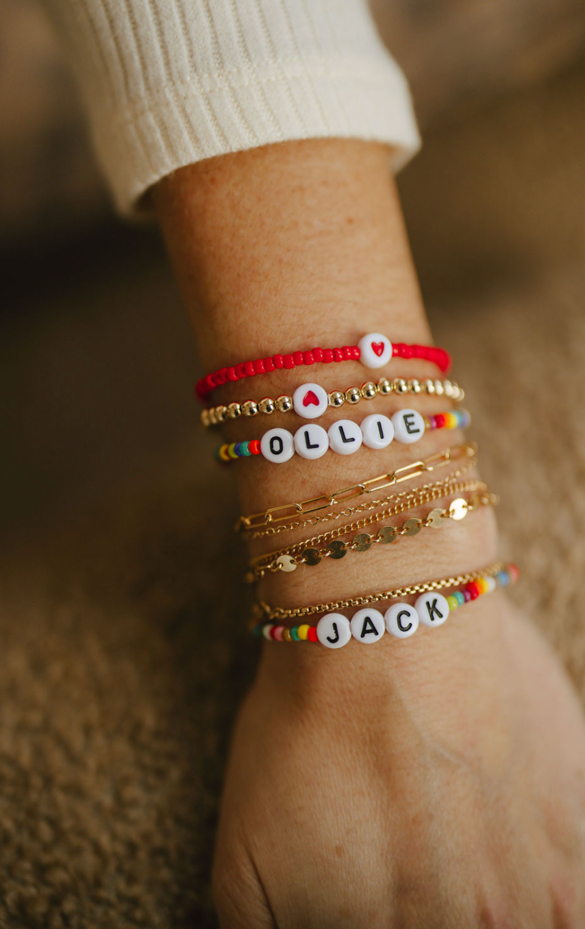 Gold-Filled Beaded Heart Bracelet